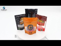 3.5g Plastik Cannabis Stehen Sie auf Tasche Ziplock Weed Mylar Beutel für Marihuana Verpackung mit Fenster